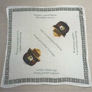 Vintage Smokey Bear Handkerchief | Careful Campers Prevent Wildfires Bandana